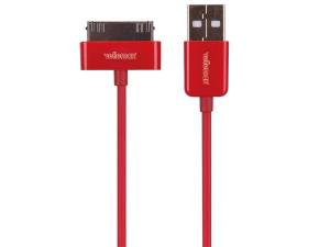 CABLE LIGHTNING 30 CLAVIJAS MACHO A USB A IDEAL PARA IPHONE 4  ROJO  1 m