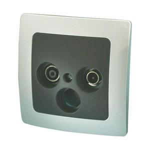 BASE ANTENA TV 75Ohm  RADIO  EMPOTRABLE LILLE PLATA  GRIS