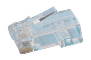 CONECTOR RJ45 MACHO CAT5 UTP PARA CABLE RED UTP RIGIDO MODULAR 8 PIN 8 CONTACTOS