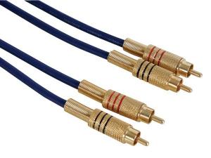 CABLE IDEAL PARA AUDIO DORADO 75 Ohm  2 x RCA MACHO  2 x RCA MACHO  3 m