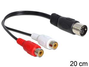 CONECTOR CONVERTIDOR ADAPTADOR AUDIO  DIN 5 PINES MACHO  2xRCA HEMBRA  20cm