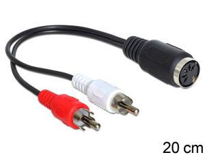 CONECTOR CONVERTIDOR ADAPTADOR AUDIO  DIN 5 PINES HEMBRA  2xRCA MACHO  20cm