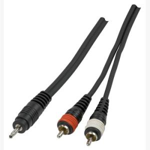 CABLE DE AUDIO BLINDADO  JACK 35 mm MACHO ESTEREO  2 x RCA MACHO  150 m