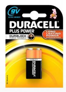 PILA ALCALINA 9V MONOBLOCK  1 UNIDAD LARGA DURACION  DURACELL PLUS POWER