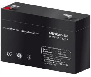 BATERIA DE PLOMO ACIDO SELLADA 6V 12Ah 12A 151x94x50mm AGM Y VALVULA REGULADORA