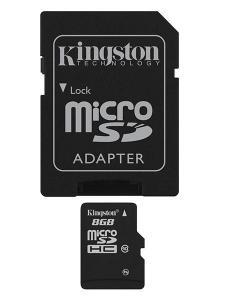 MEMORIA MICRO SD MICROSD CON ADAPTADOR DE TARJETA KINGSTON 8GB C10