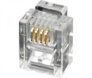 CONECTOR RJ11 TELEFONO PARA CABLE TELEFONICO MODULAR 6 PIN 4 CONTACTOS 6P4C