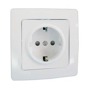 BASE DE ENCHUFE EMPOTRABLE SCHUKO COLOR BLANCO