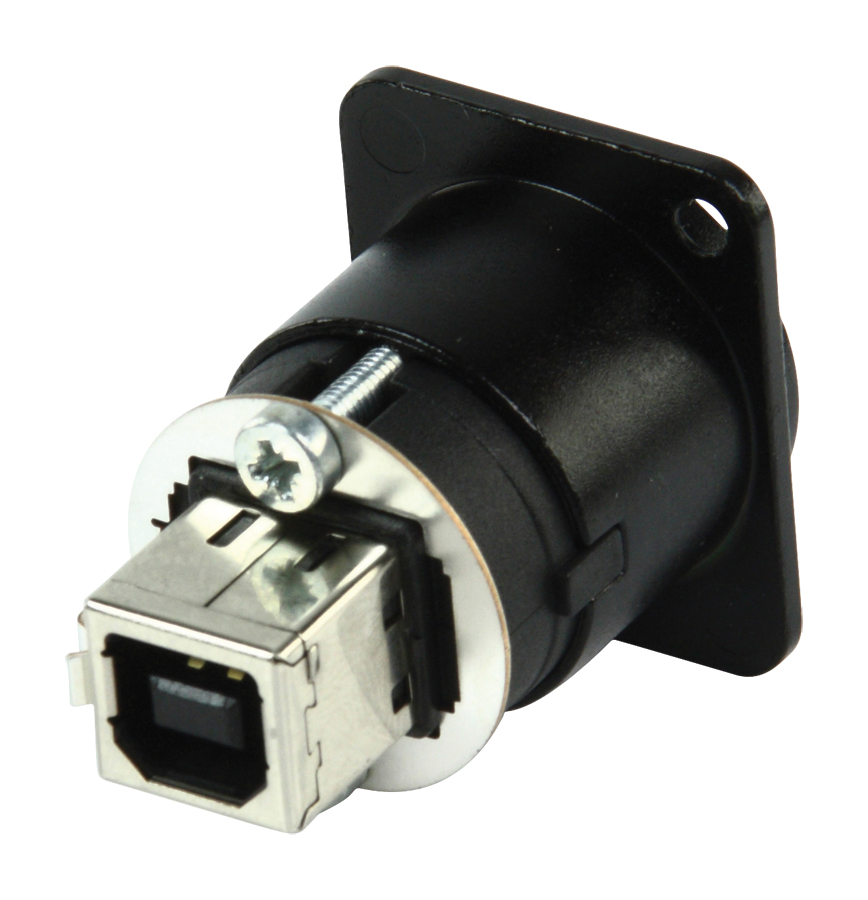 CONECTOR USB 20 EMPOTRABLE TORRE MESA ARMARIO  NEGRO  NEUTRIK