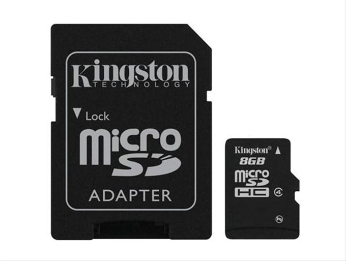MEMORIA MICRO SD MICROSD INCLUYE ADAPTADOR TARJETA KINGSTON  8GB C4 CLASE 4
