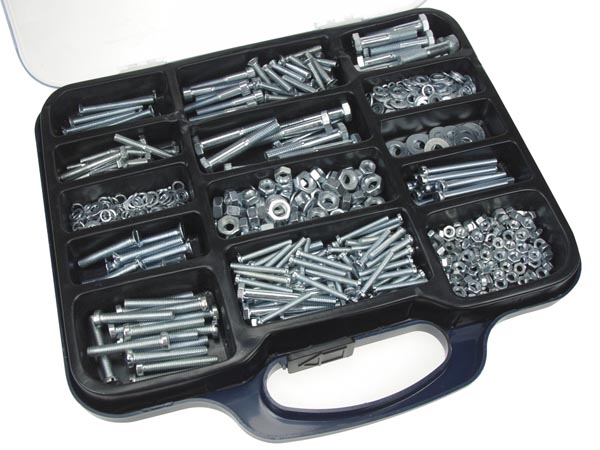 JUEGO SET DE TORNILLOS ARANDELAS  TUERCAS CAJA ORGANIZADORA MALETIN  656 uds