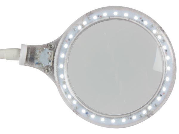 LMPARA LED CON LUPA Y CLIP DE FIJACIN 5 DIOPTRAS 4W 32 LEDs COLOR BLANCO