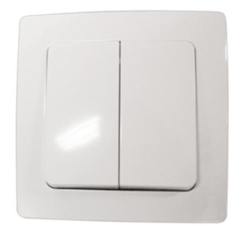 DOBLE INTERRUPTOR EMPOTRABLE BASE LUZ 10A 250V MECANISMO SERIE LILLE  BLANCO