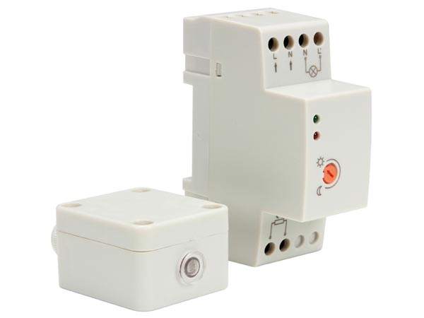 SENSOR DE LUZ CON FOTOCELULA INTERRUPTOR CREPUSCULAR LUZ AMBIENTE  CARRIL DIN