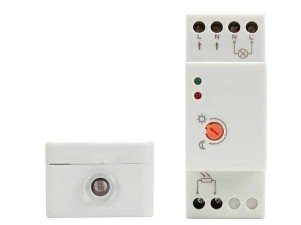 SENSOR DE LUZ CON FOTOCELULA INTERRUPTOR CREPUSCULAR LUZ AMBIENTE  CARRIL DIN