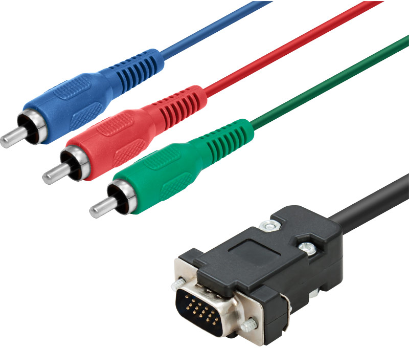 CABLE DE VIDEO  VGA MACHO  3 x RCA MACHO RGB  VGA A COMPONENTES  2m
