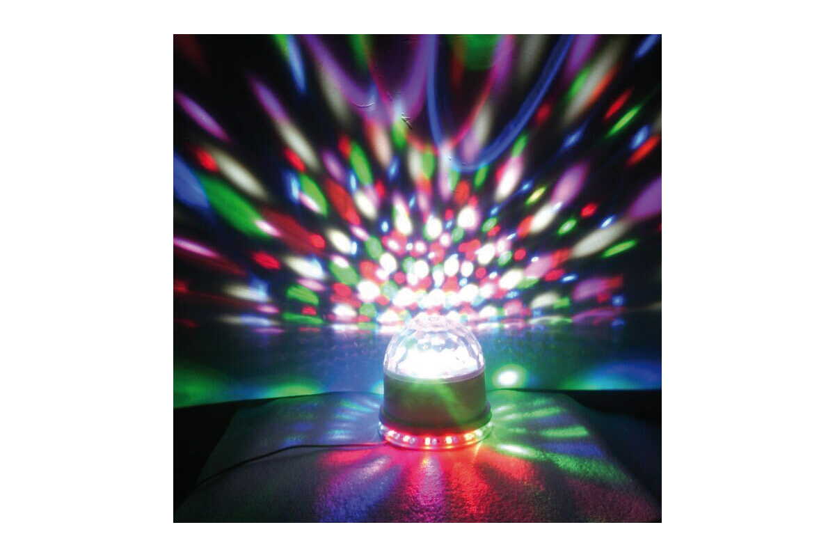 MINI ESFERA SEMIESFERA CON DISCO EFECTOS PROYECCION RAYOS MODO AUTO POR SONIDO