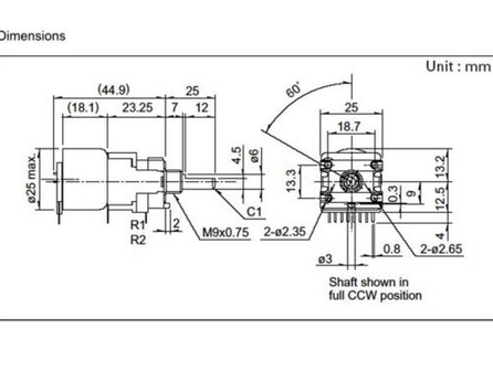 RG168 2X100K POTENCIOMETRO ALPS MOTORIZADO ACX7038A 