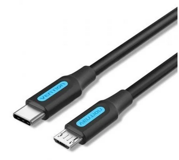 CABLE USB 20 TIPOC MACHO  MICROUSB MACHO HASTA 10W 480MBPS 2M NEGRO