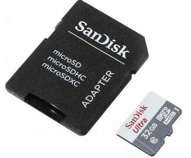 TARJETA DE MEMORIA SANDISK ULTRA 32GB MICROSD HC CON ADAPTADOR CLASE 10 100MBS